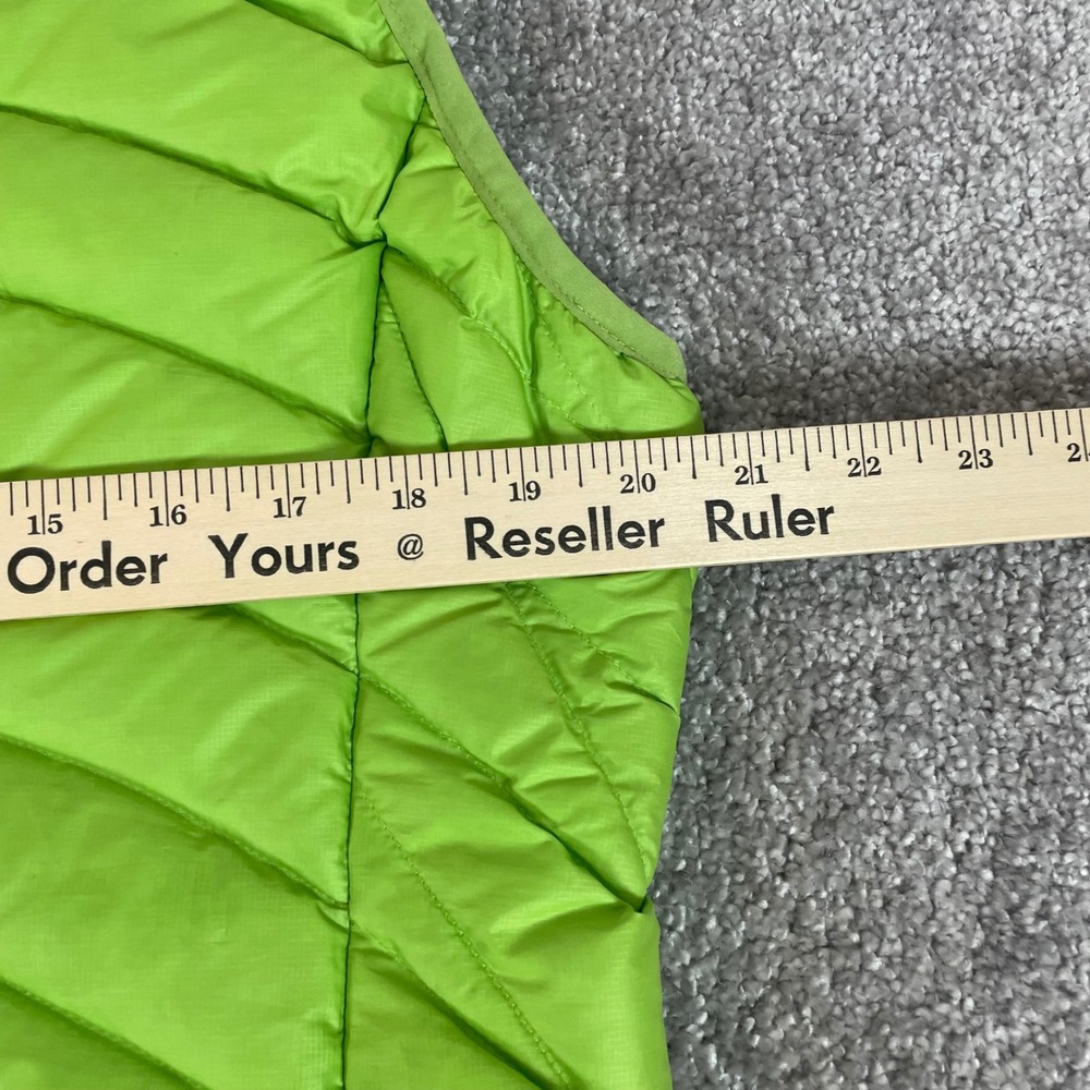 Patagonia Down Puffer Vest Womens Large Lime Green Full Zip Down Sweater Vest - Picture 12 of 13